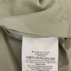 Antique Bed Size Sheets and Pillowcases - Light Sage